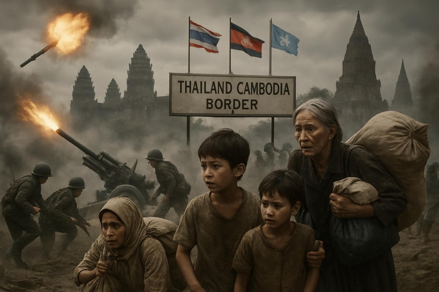 Military forces exchanging fire at Thailand-Cambodia border