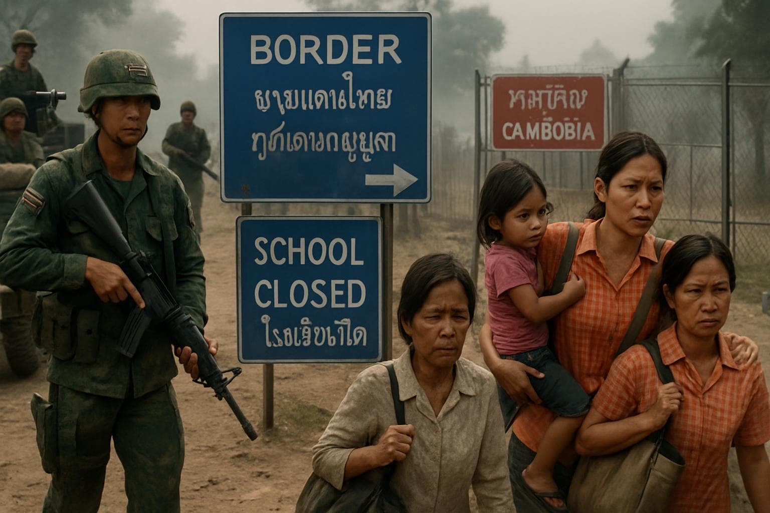 Military presence and civilian evacuations at Thailand-Cambodia border