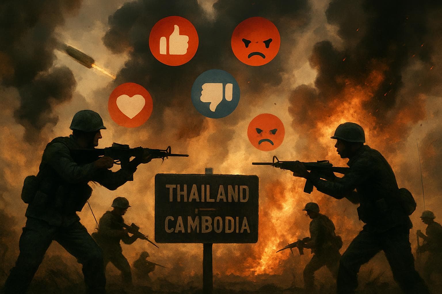 Soldiers in standoff at Thailand-Cambodia border with smoke