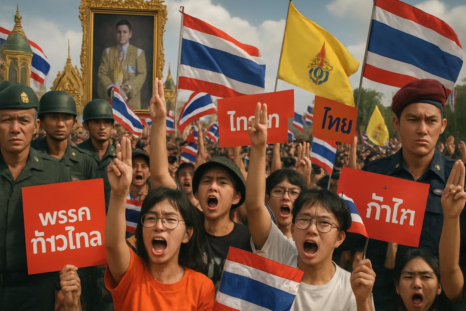 Young voters rally for the People's Party in Thailand
