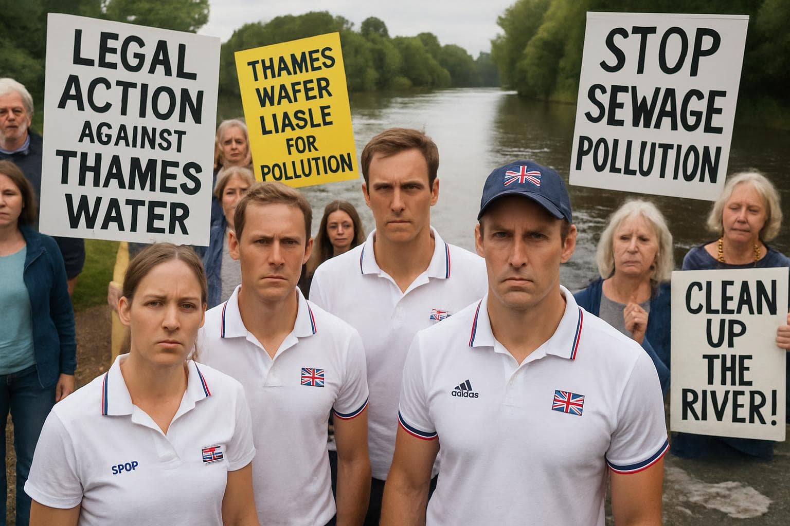 Communities protesting against Thames Water pollution in River Thames