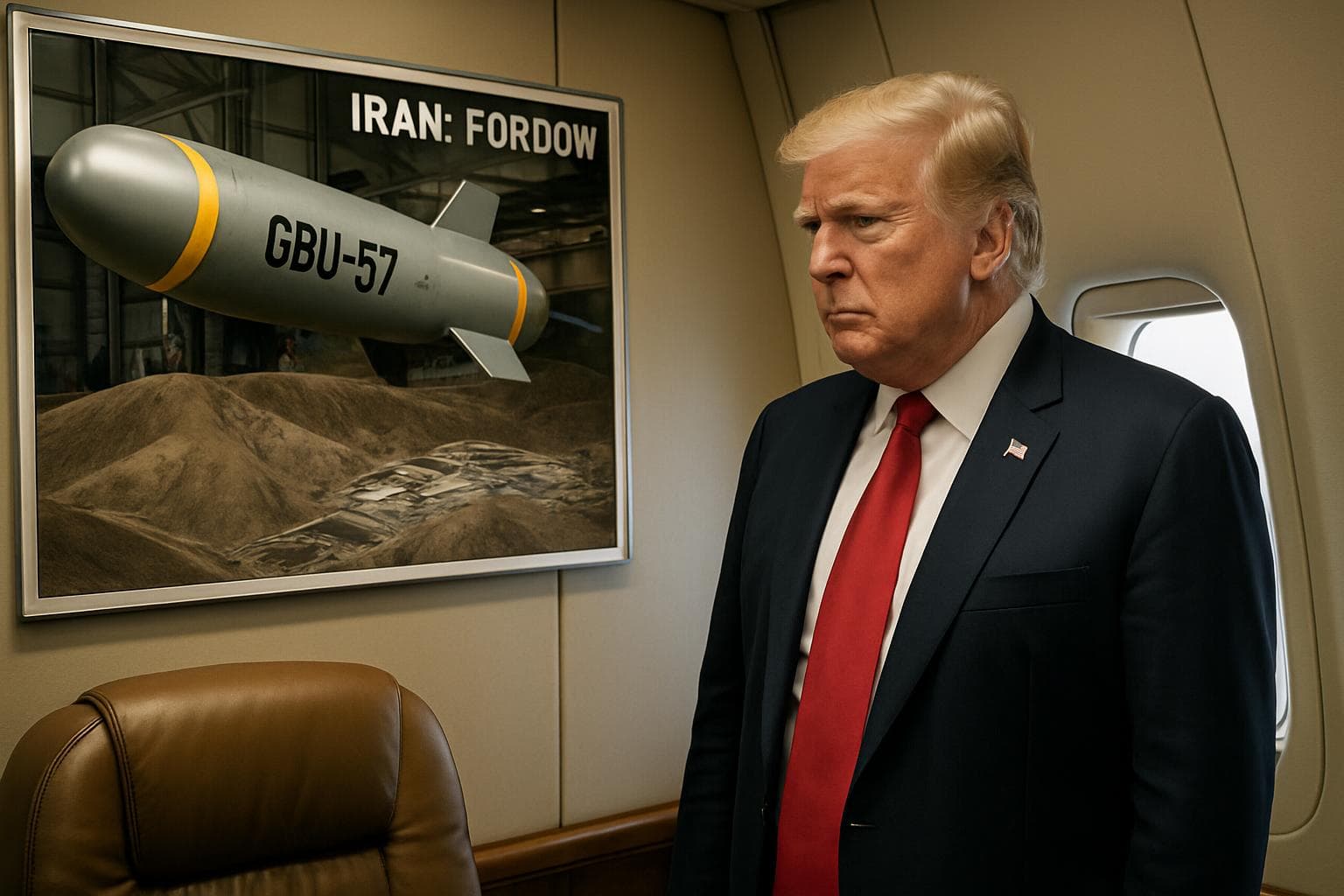 President Trump on Air Force One considering military options