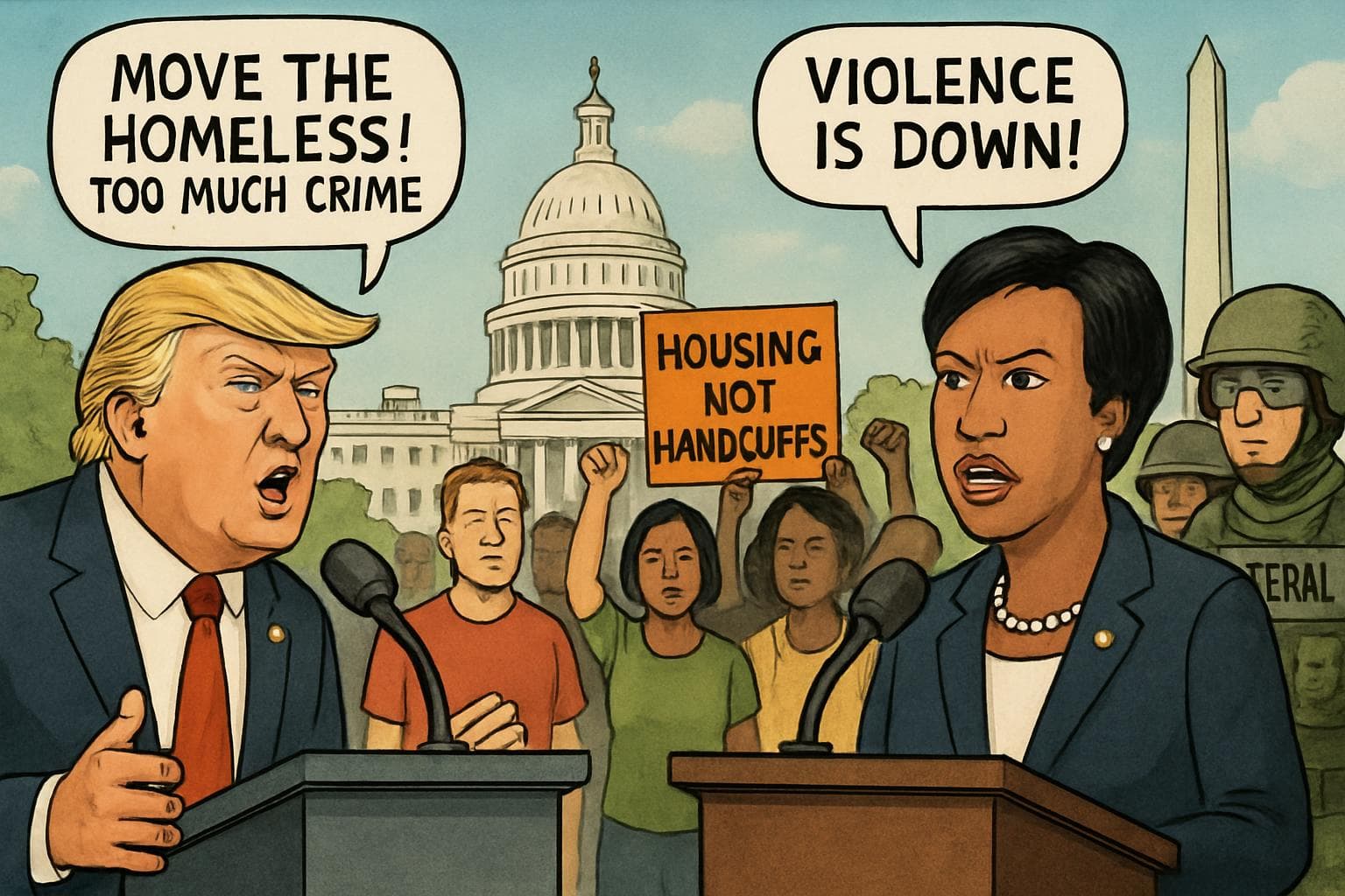 Trump and Mayor Bowser debating homelessness in Washington DC