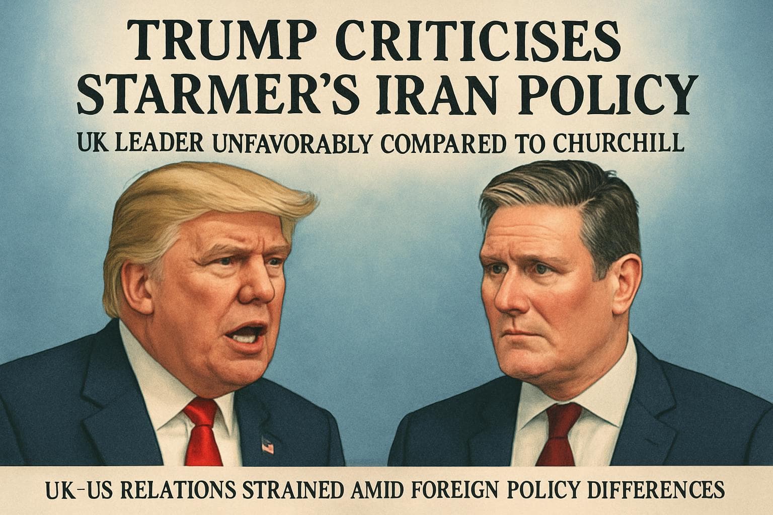 Former US President Trump speaking about UK Prime Minister Starmer