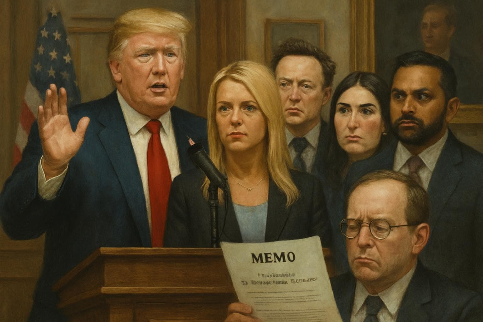 President Trump with Pam Bondi during Epstein case discussion