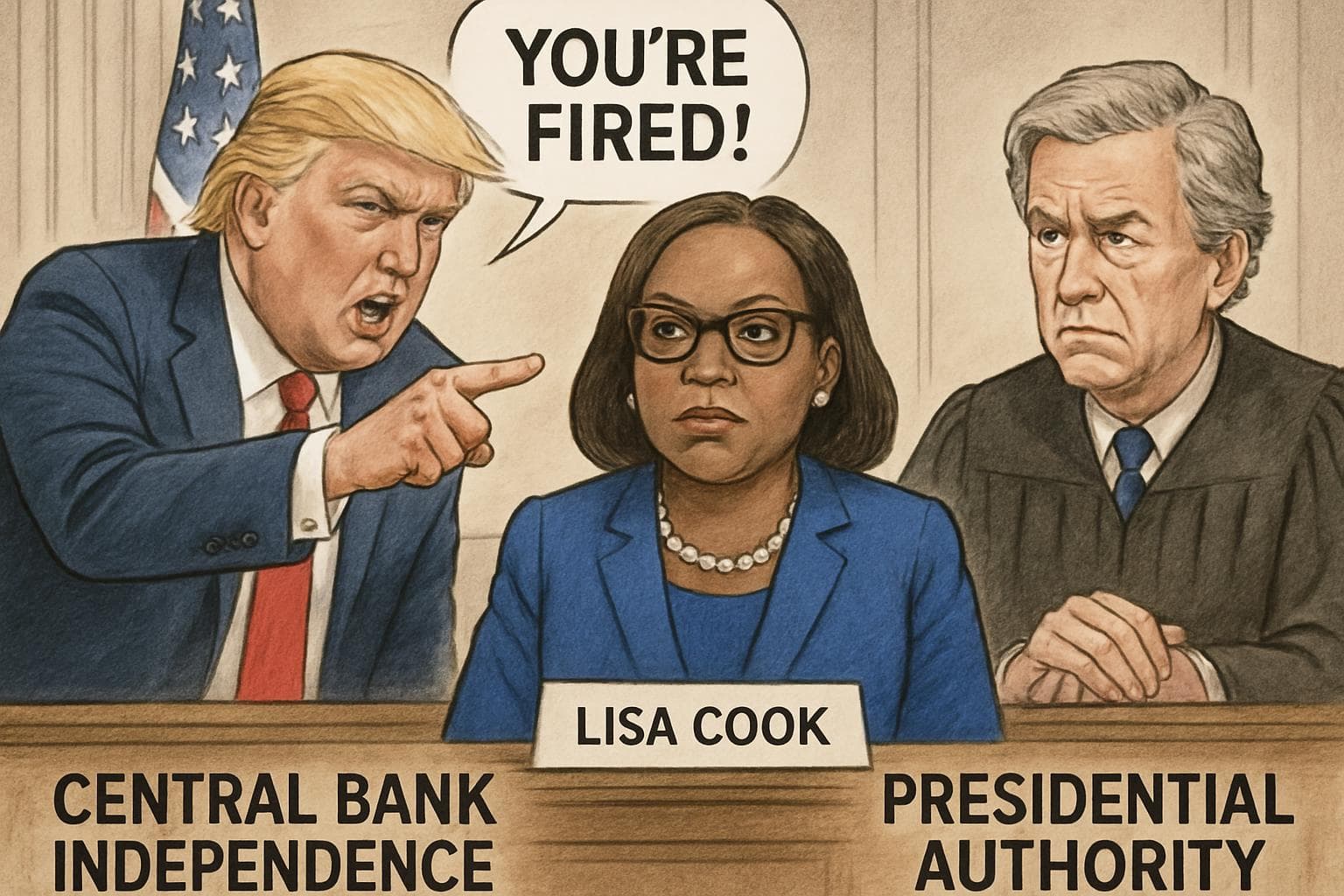 President Trump and Federal Reserve Governor Lisa Cook in a political debate