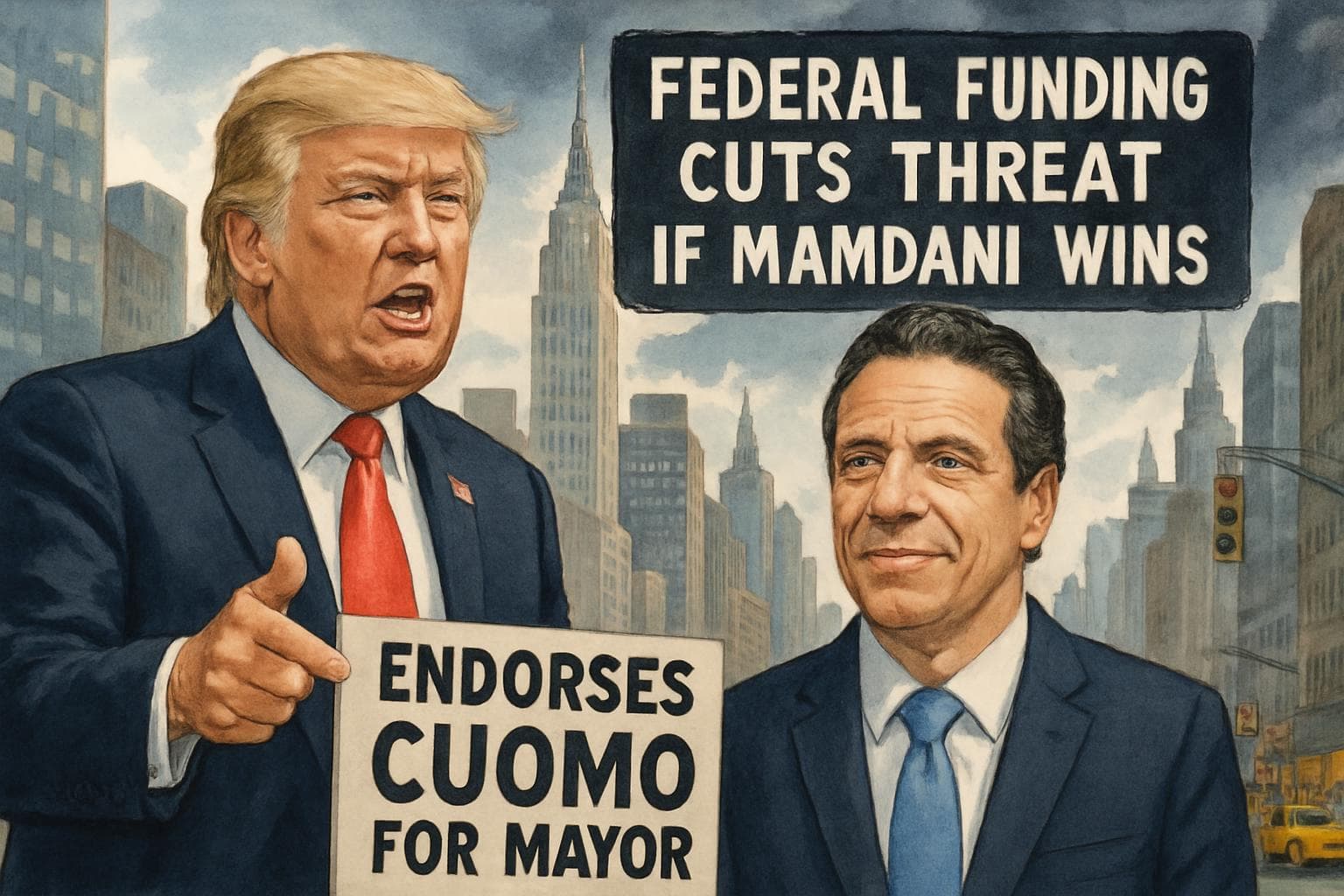 Donald Trump endorsing Andrew Cuomo for NYC mayor