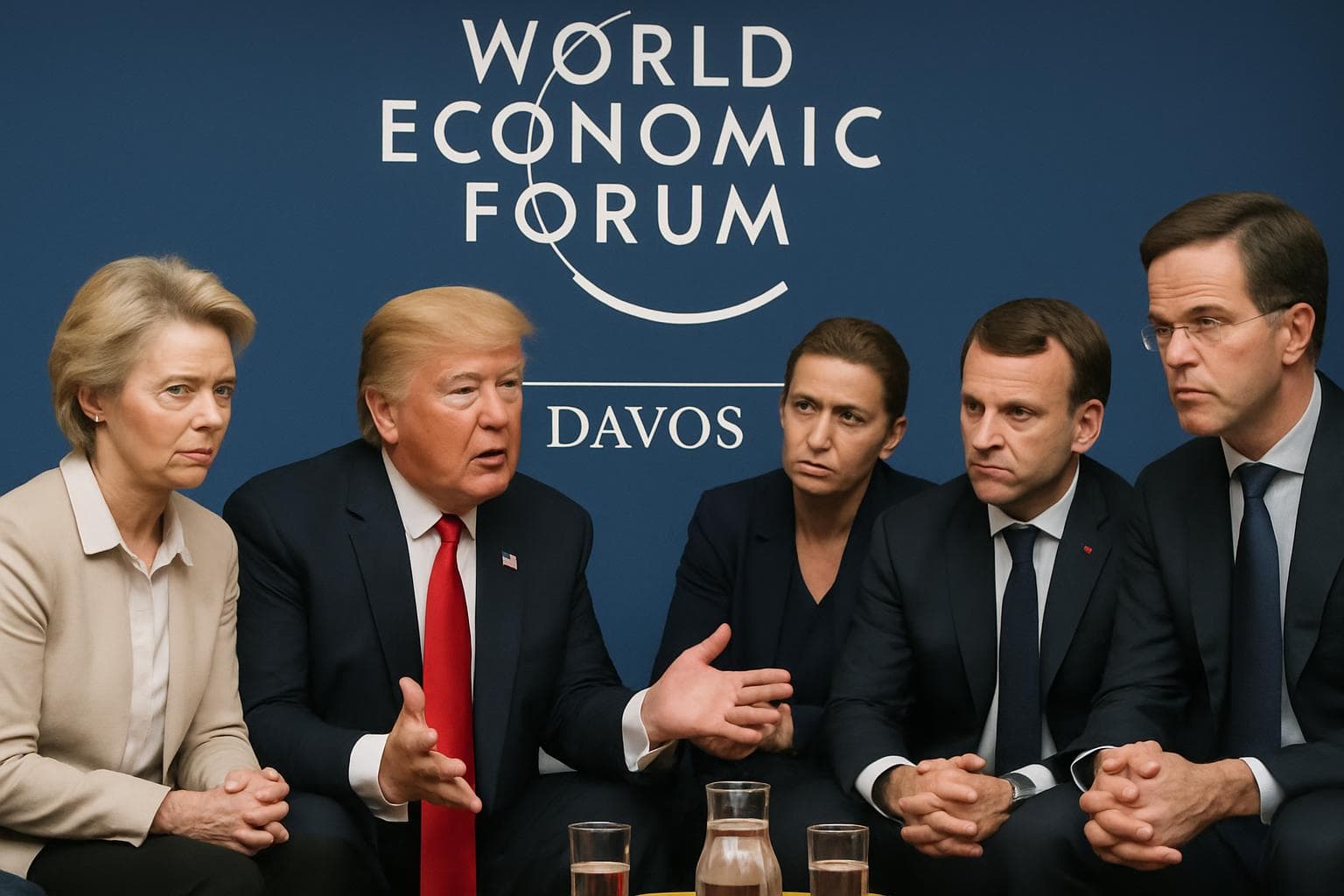 President Trump discussing Greenland deal with European leaders at Davos