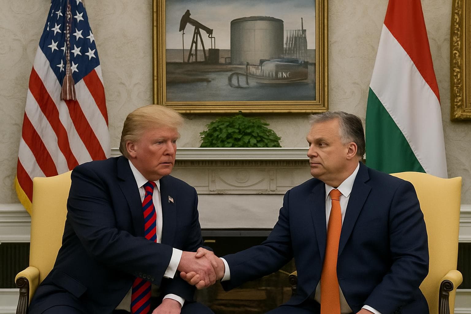 Trump and Orbán meeting at the White House