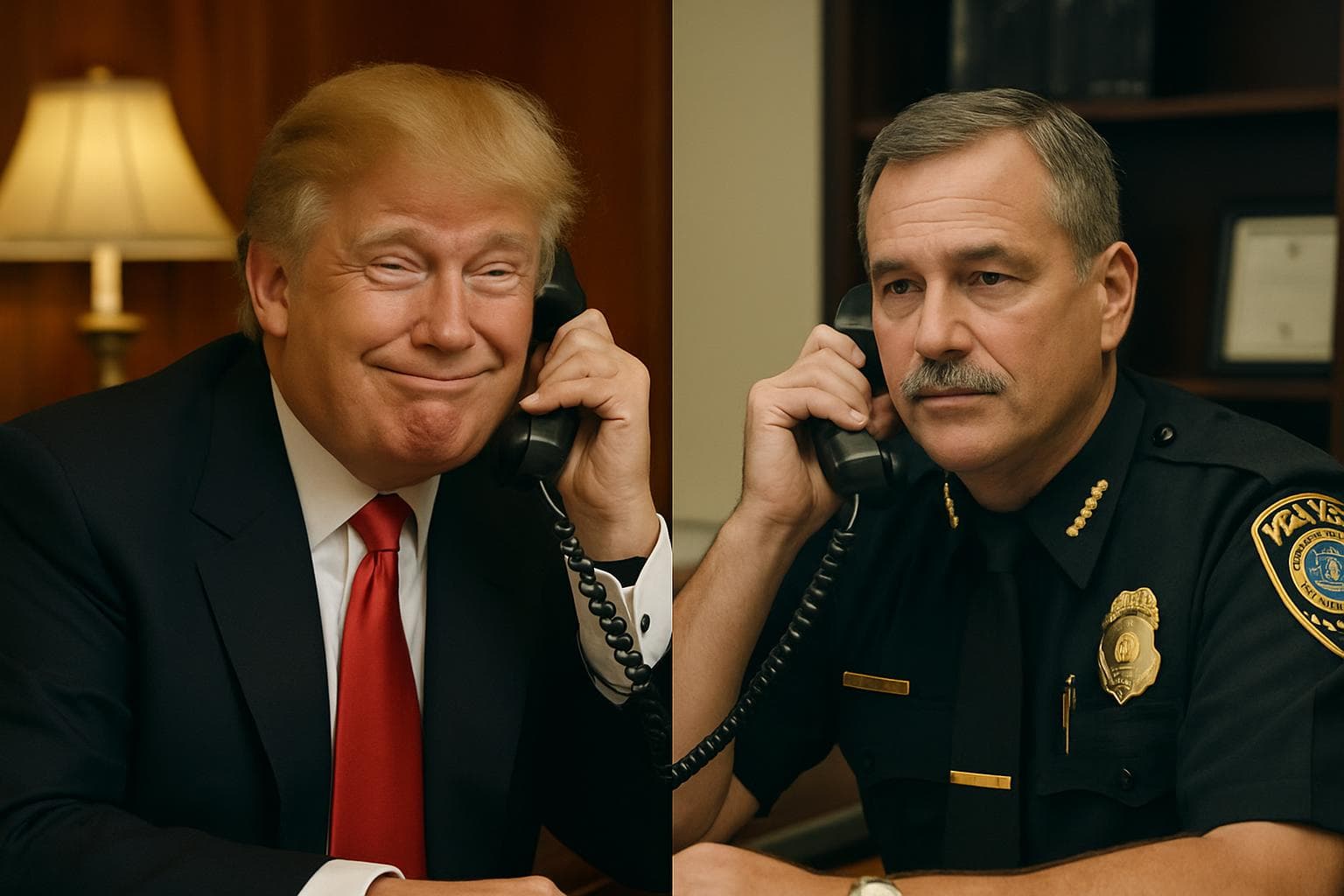 Donald Trump talking on the phone with a police chief in 2006