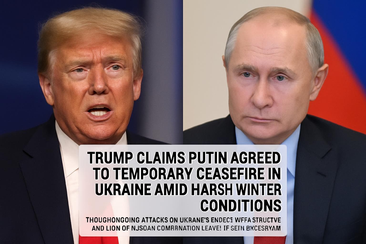 Trump and Putin with Ukraine map in background