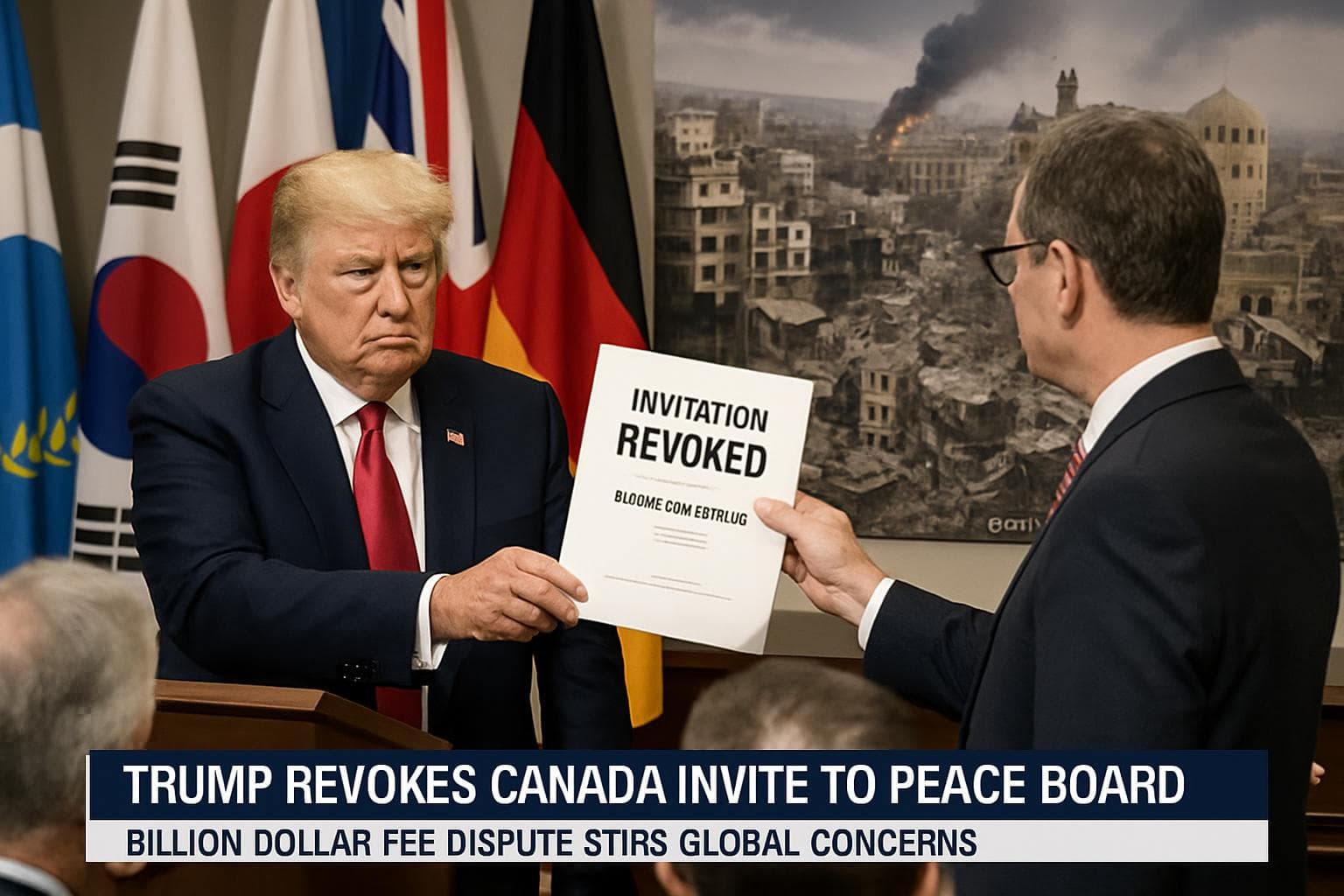 Donald Trump revoking Canada's invitation at peace board