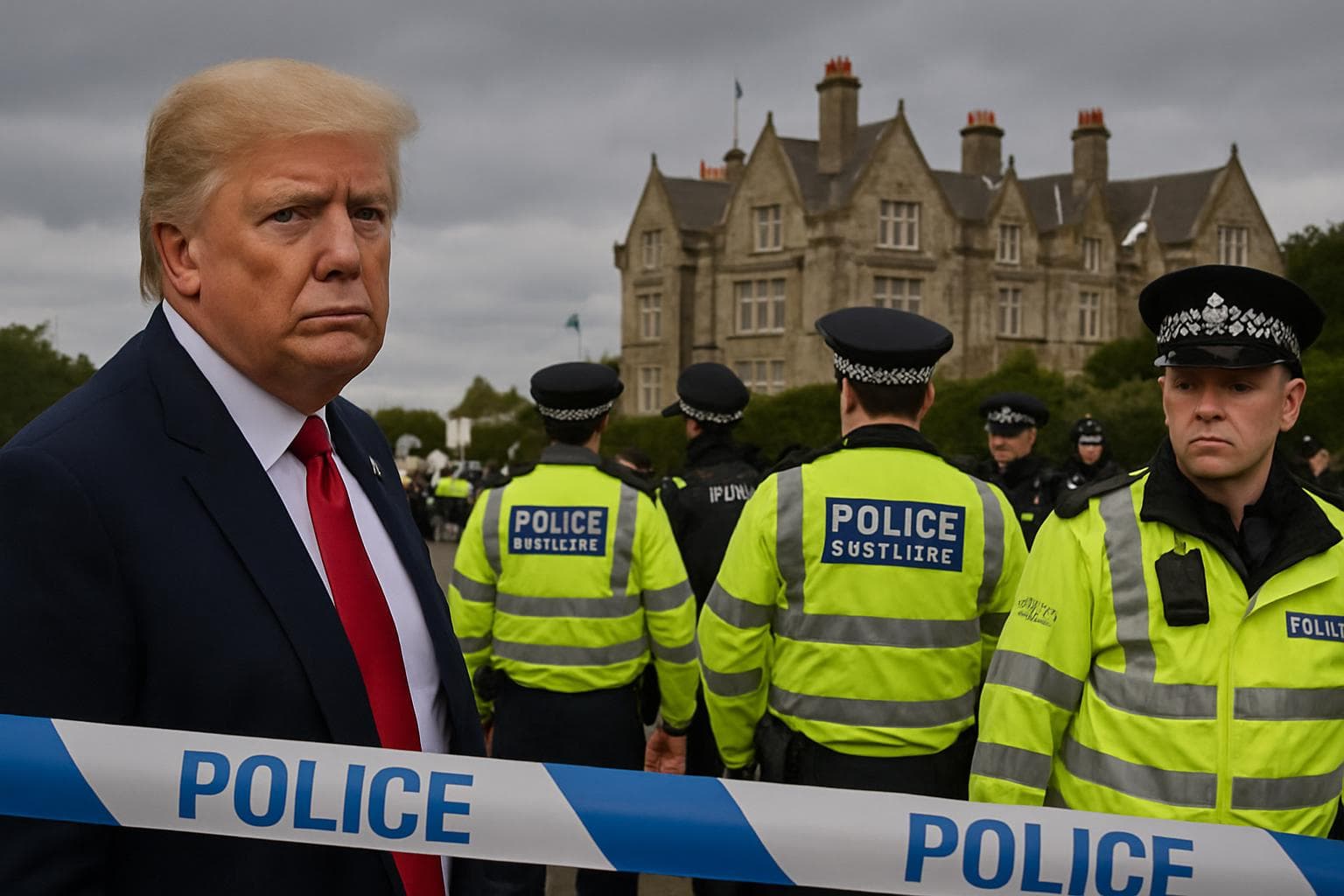 Police presence at Trump's golf resort in Scotland