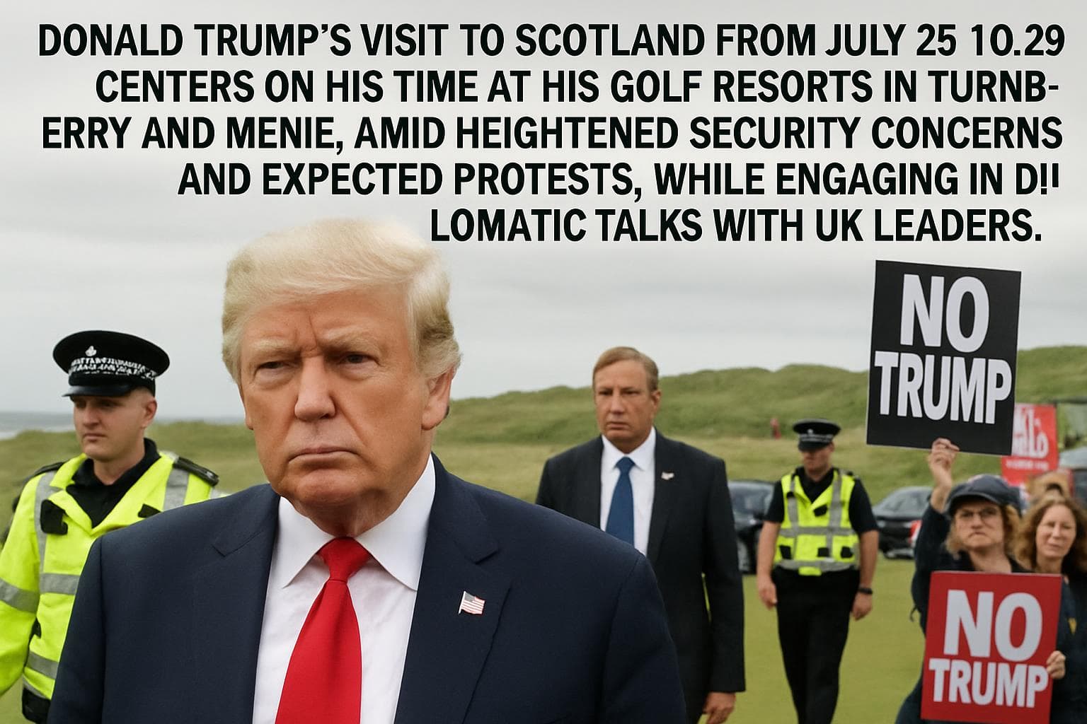 Donald Trump at a golf resort in Scotland
