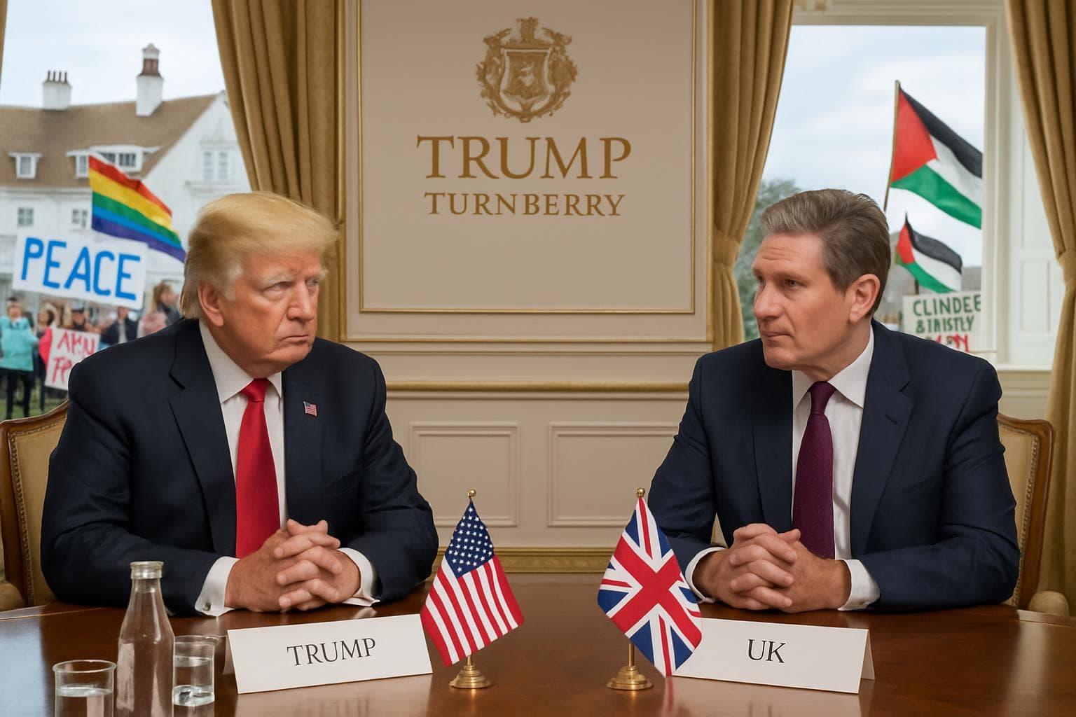 President Trump and Prime Minister Starmer at Turnberry meeting