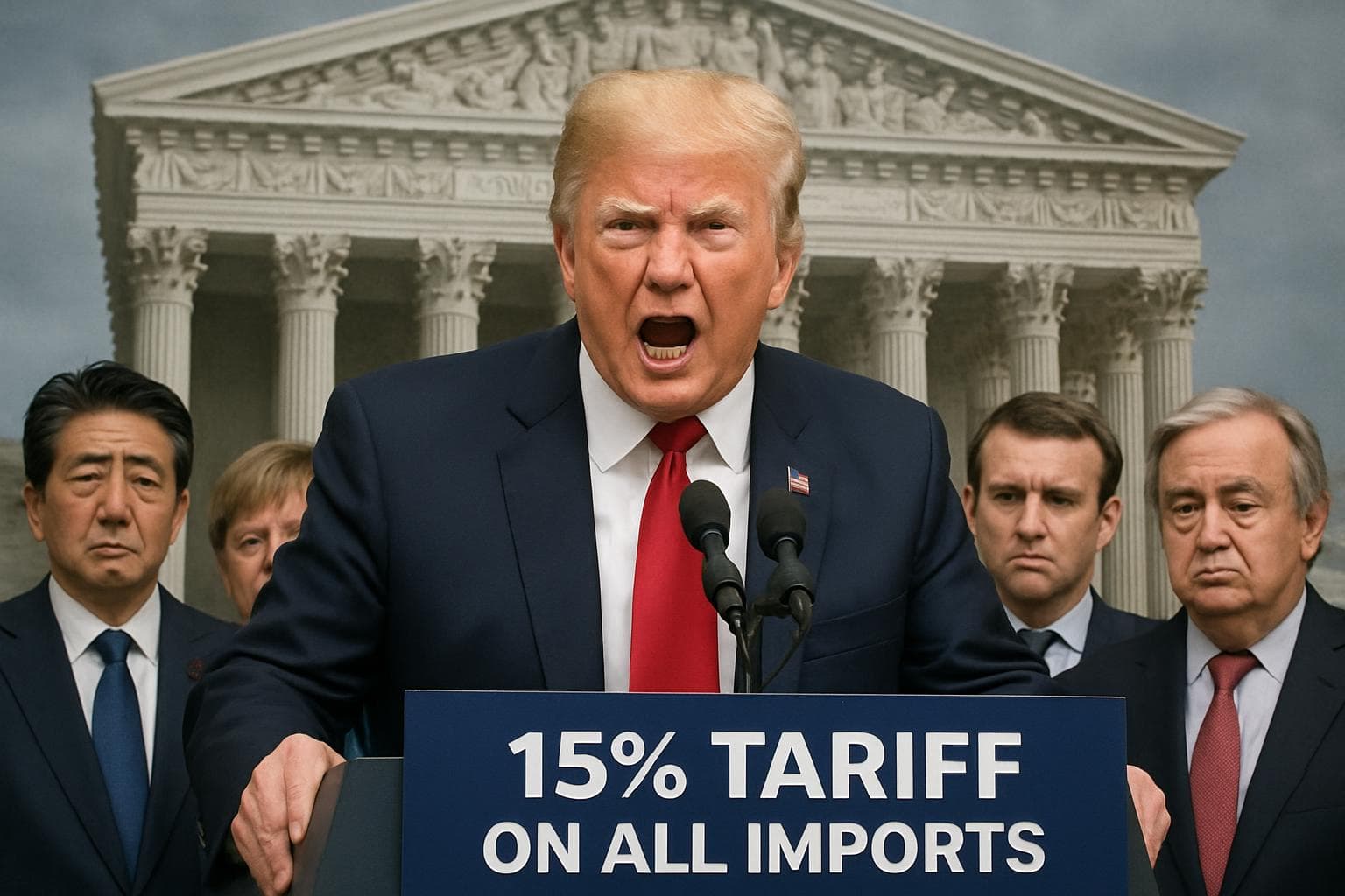 Former President Trump announces a 15% tariff on imports