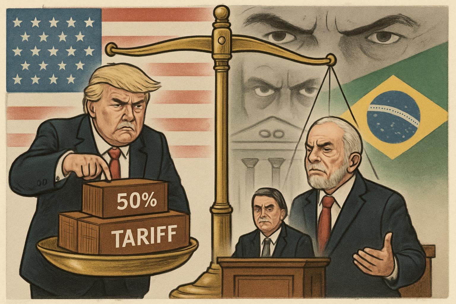 Trump imposing tariff on Brazilian goods, Bolsonaro on trial