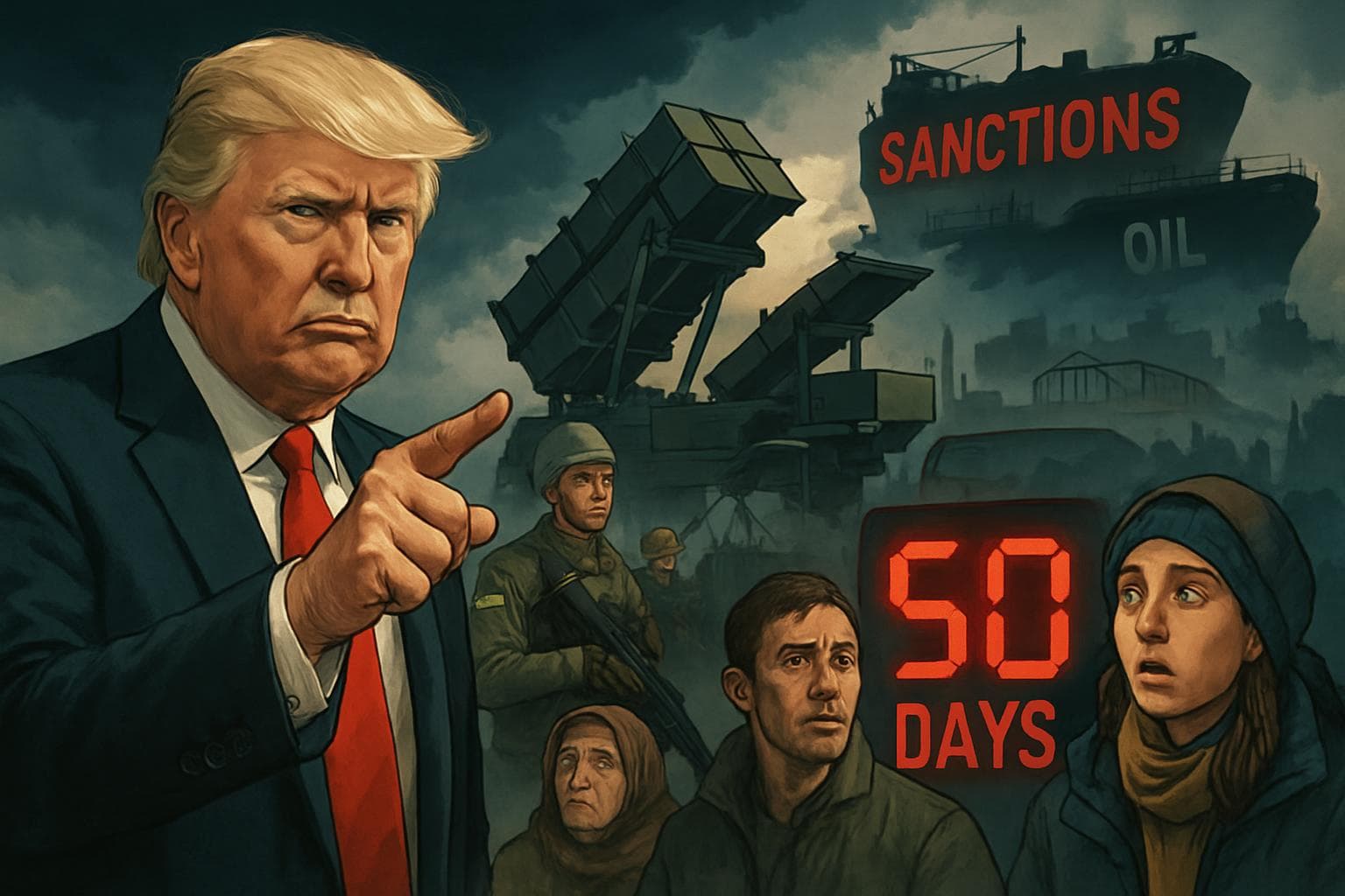 Donald Trump issuing ultimatum with Ukrainian soldiers and Patriot missiles