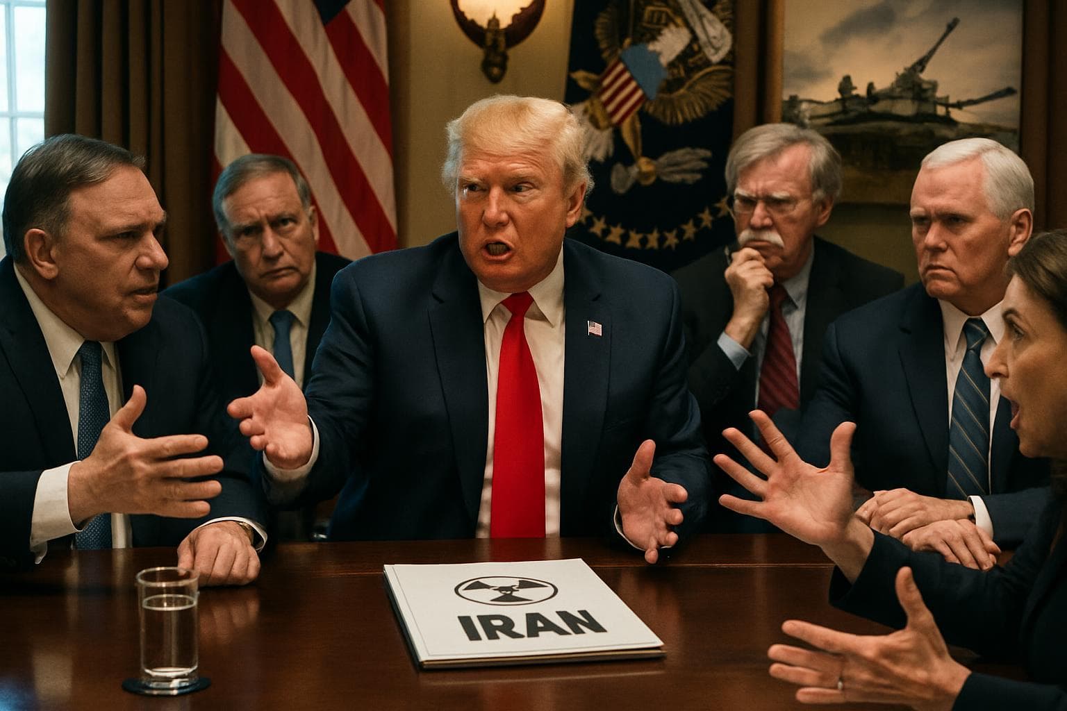 US officials led by President Trump in debate on Iran nuclear issue