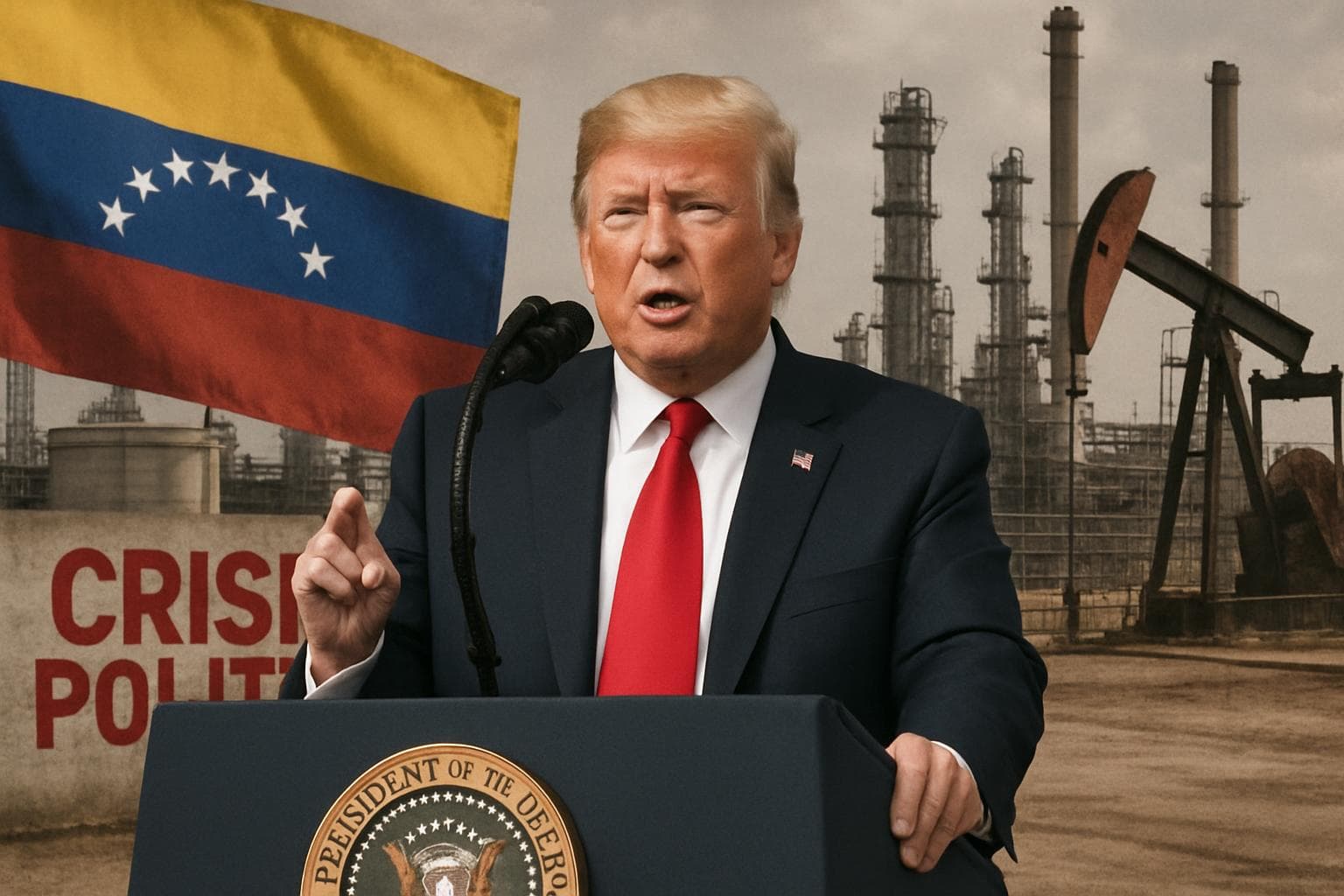 President Trump announcing Venezuela oil investment plan