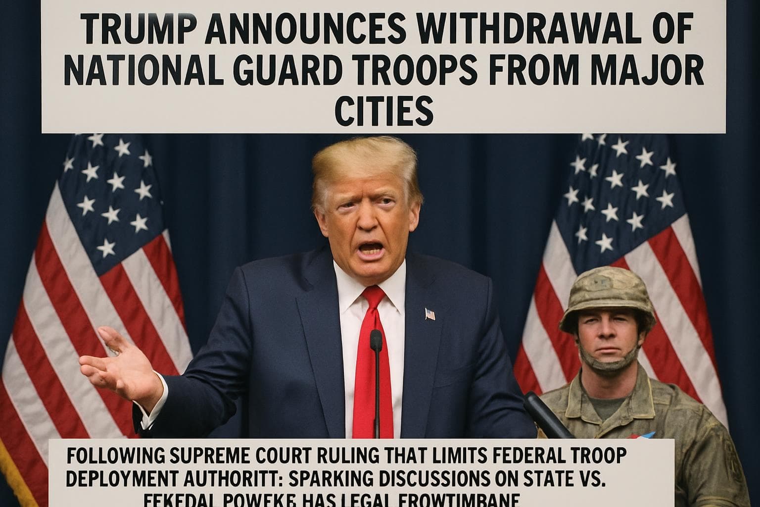 Donald Trump announcing National Guard troop withdrawal