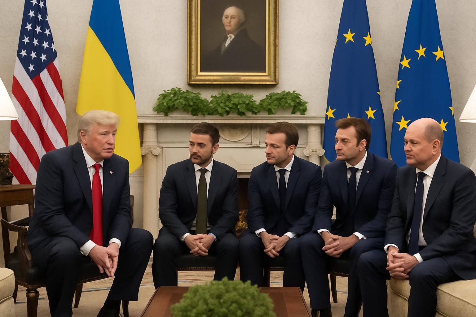 Donald Trump and Volodymyr Zelenskyy at White House summit