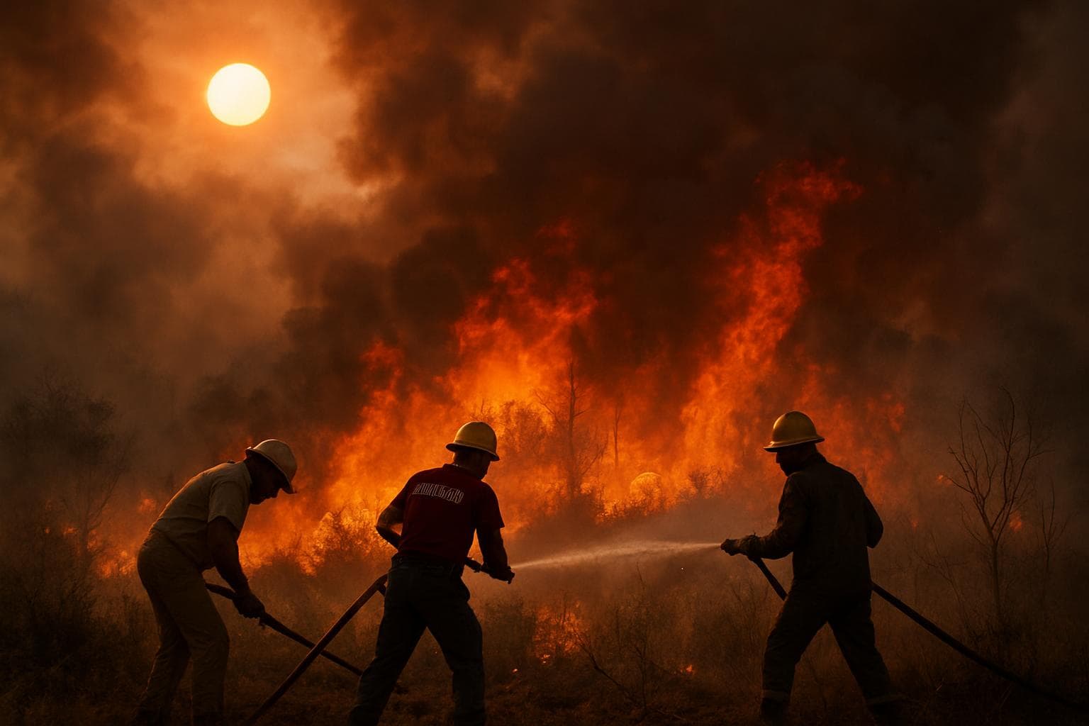 Rescue workers battling wildfire in Eskisehir, Turkey