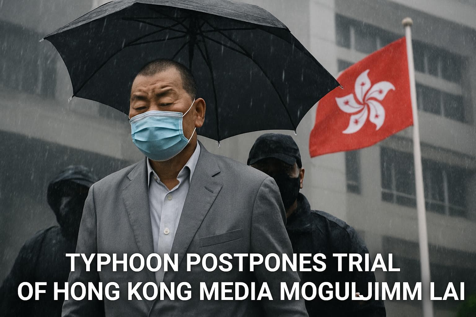 Typhoon delays trial of Hong Kong media mogul Jimmy Lai