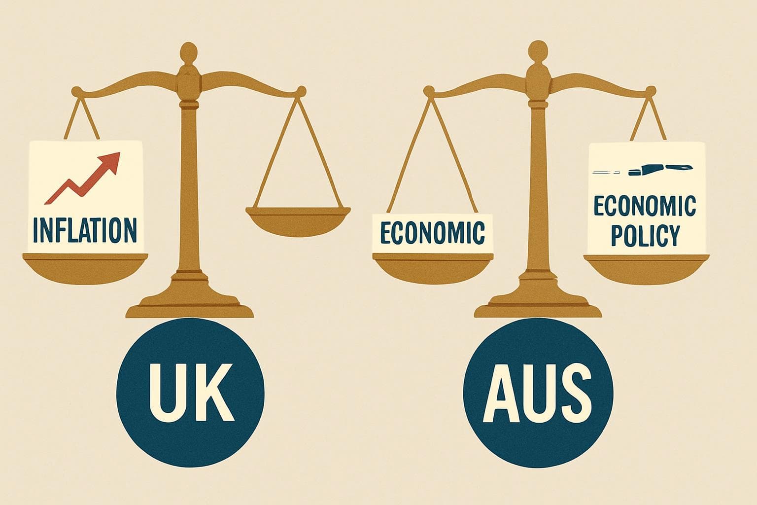 Scales balancing inflation data and economic policies