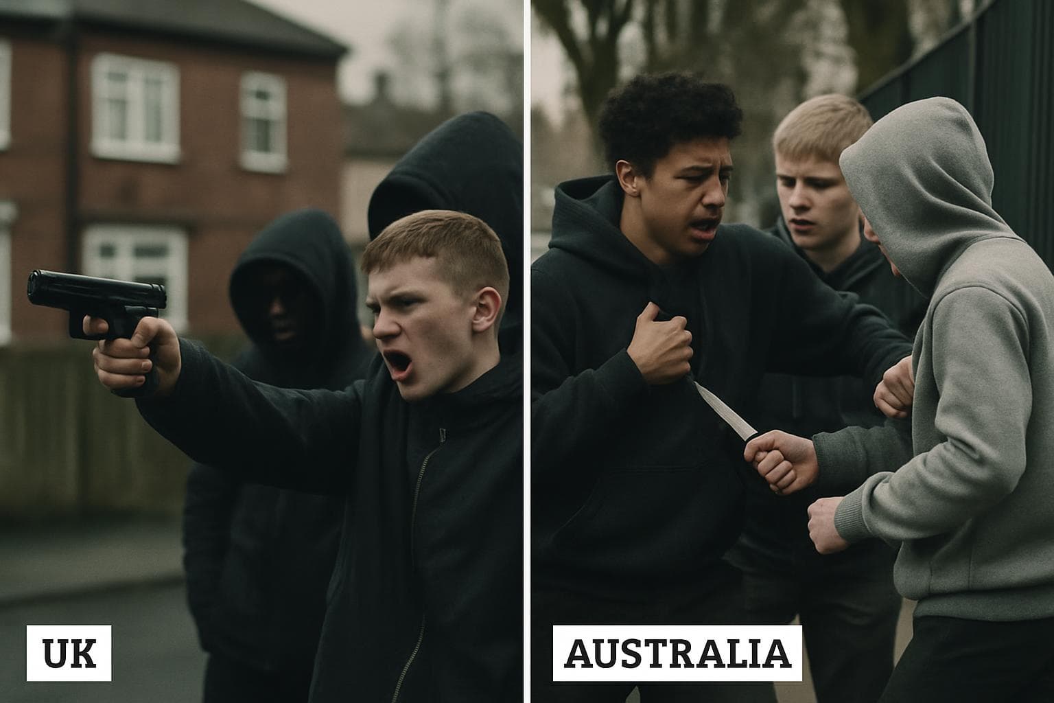 Teens in UK and Australia involved in violent acts