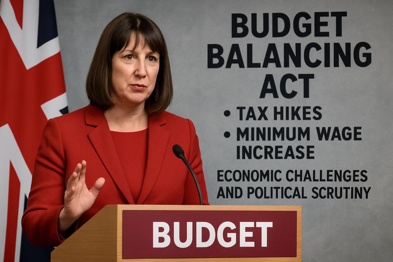 UK Chancellor Rachel Reeves discussing budget with tax changes