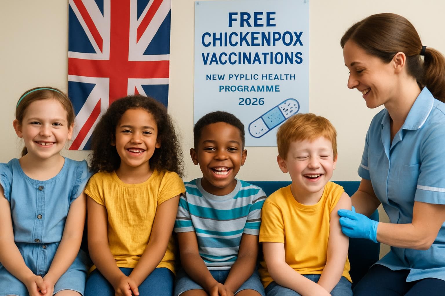 Children in the UK receiving chickenpox vaccinations