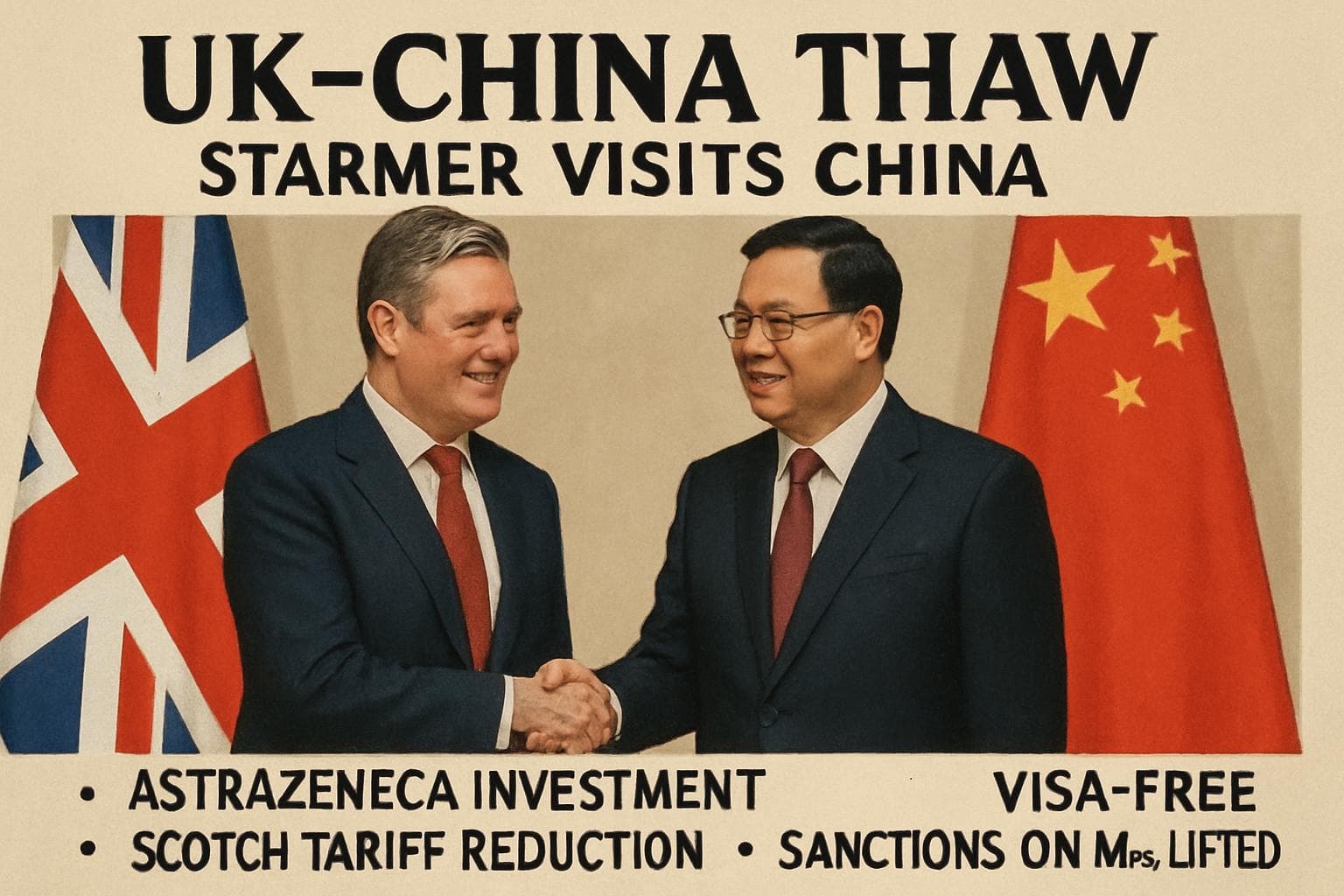 UK Prime Minister Keir Starmer visiting China for trade deals