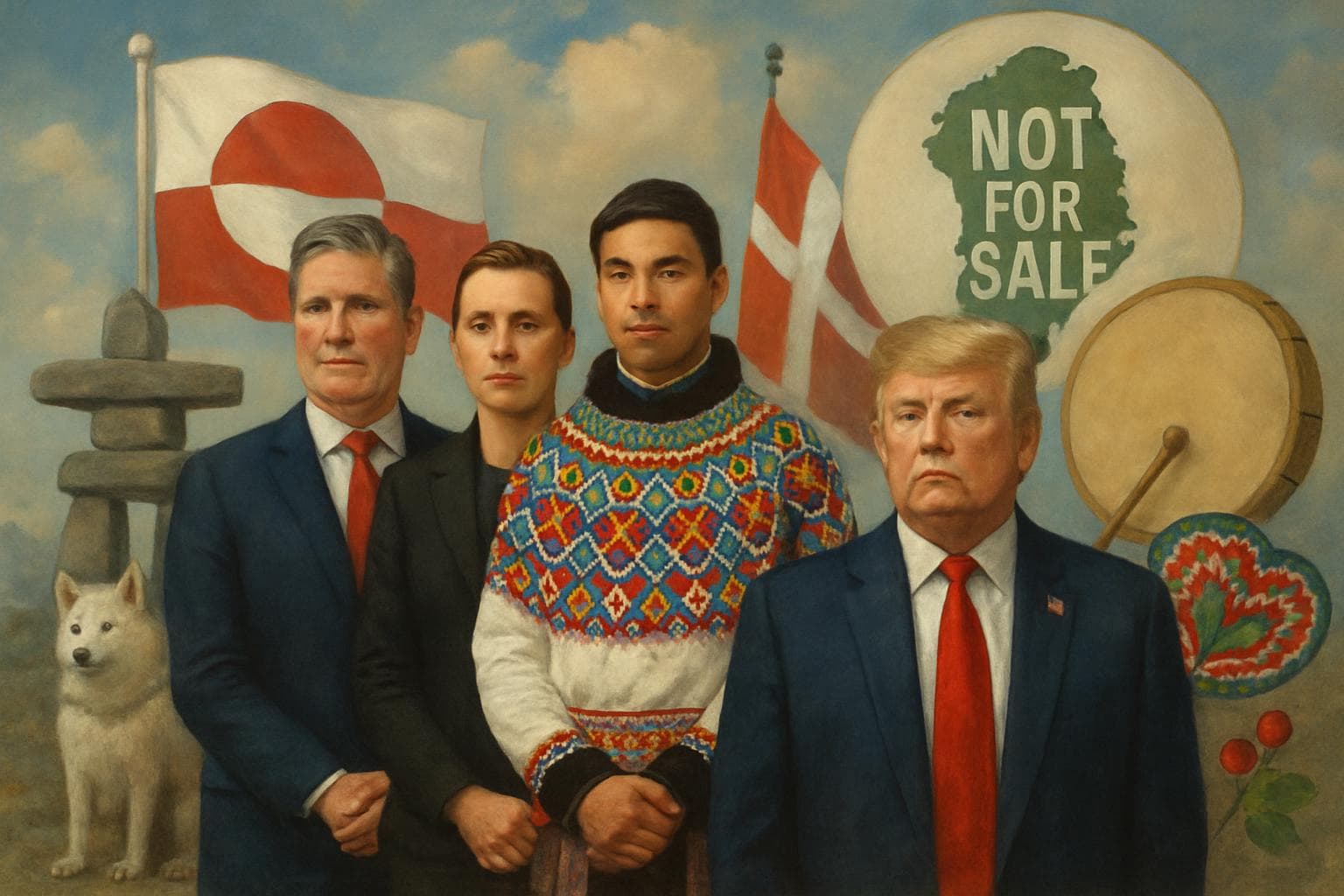 UK Prime Minister Keir Starmer with Denmark's leaders