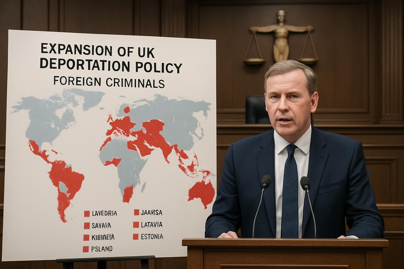 Government official announces UK's deportation policy expansion