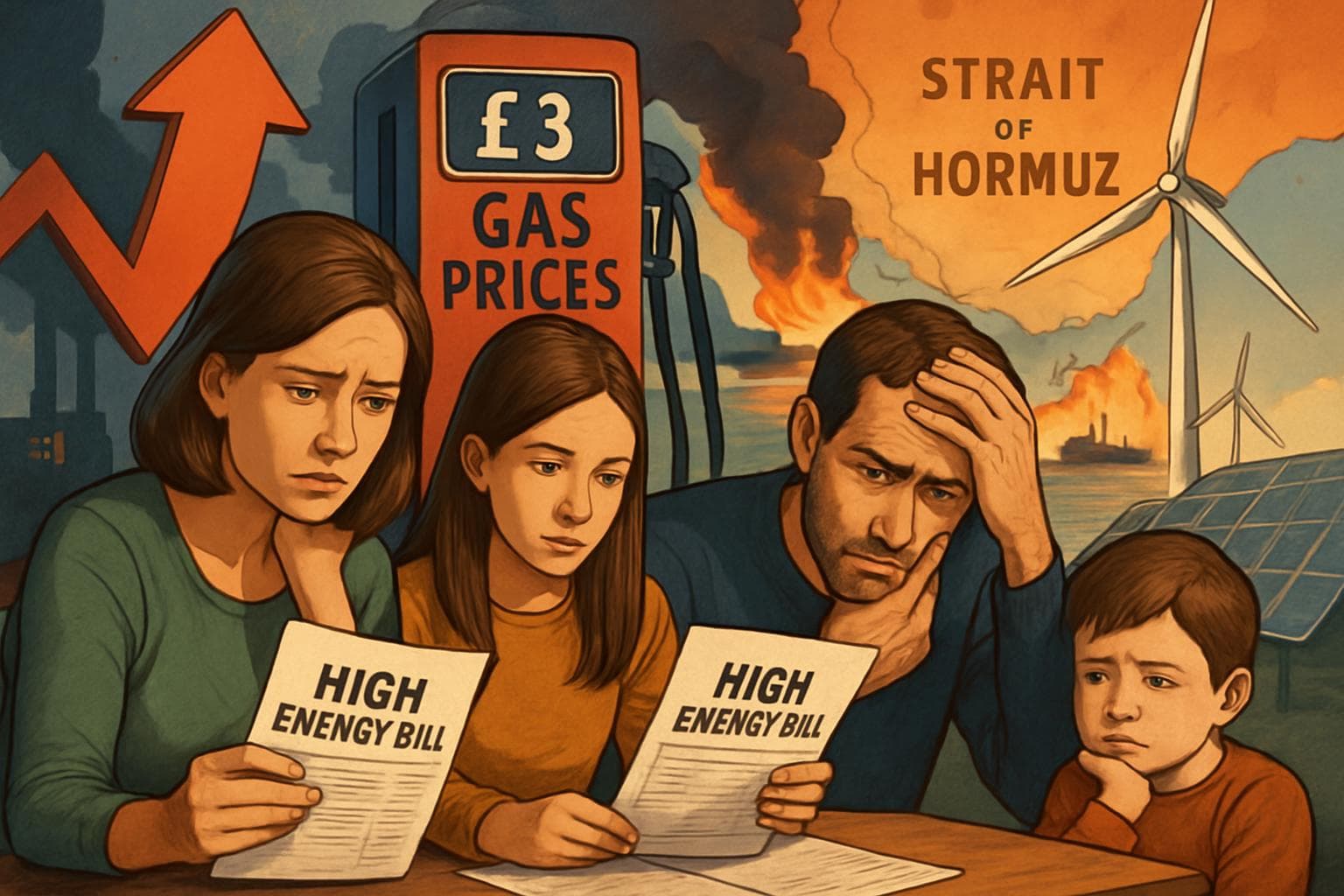 Family worried over high energy bills with rising gas prices