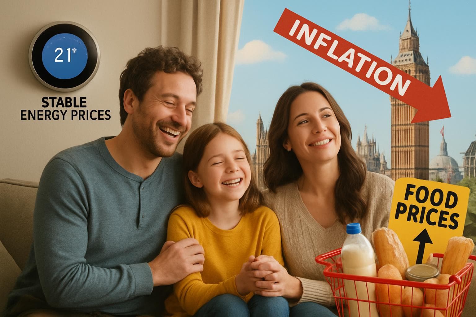 UK household with stable energy prices and rising food costs
