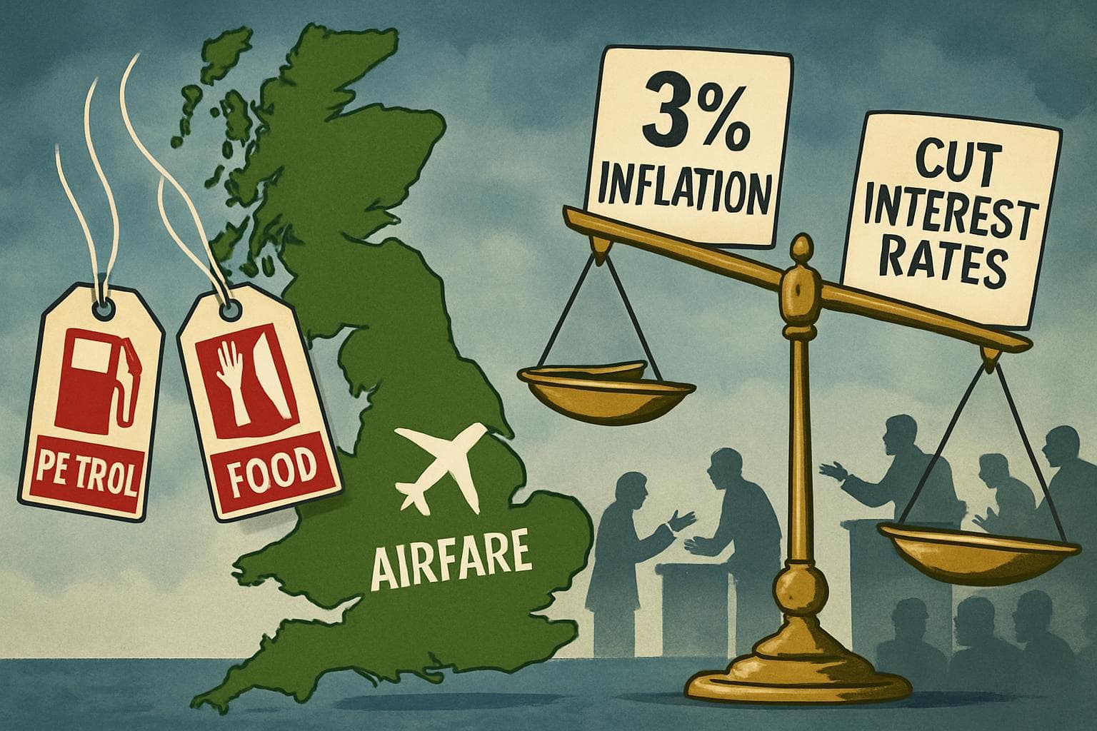 UK with falling price tags on petrol, food, and airfare