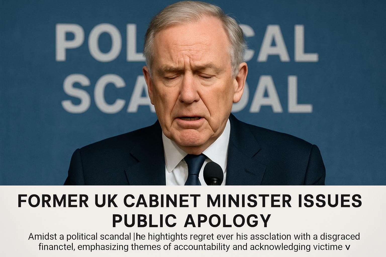 Former UK cabinet minister apologizing in public statement