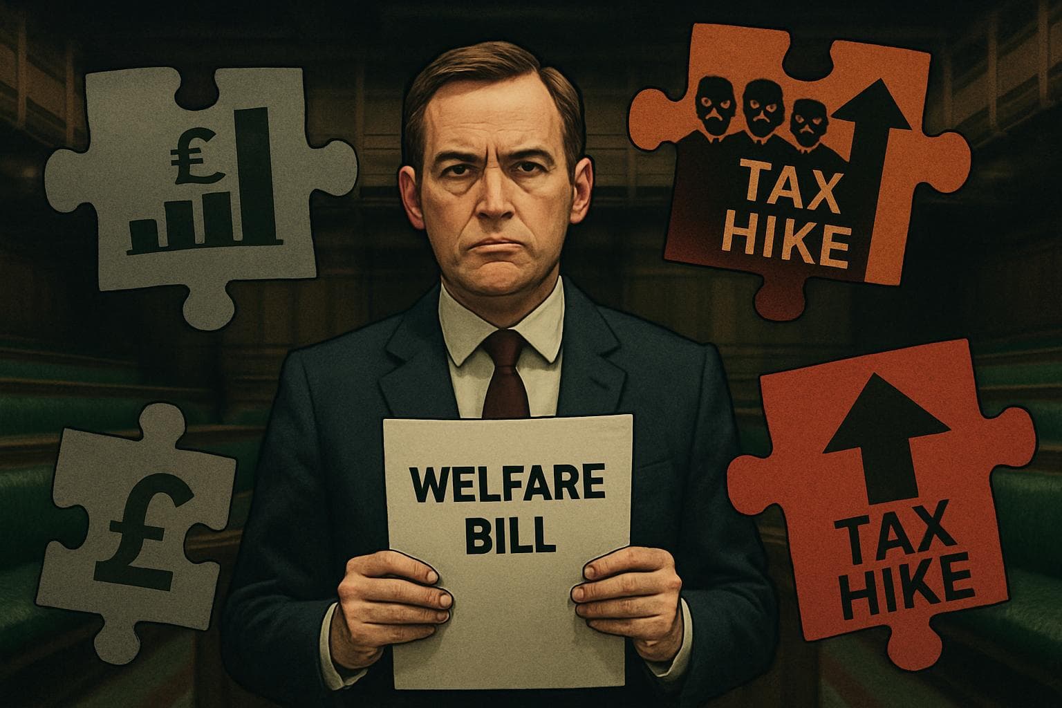 UK official in House of Commons with Welfare Bill document