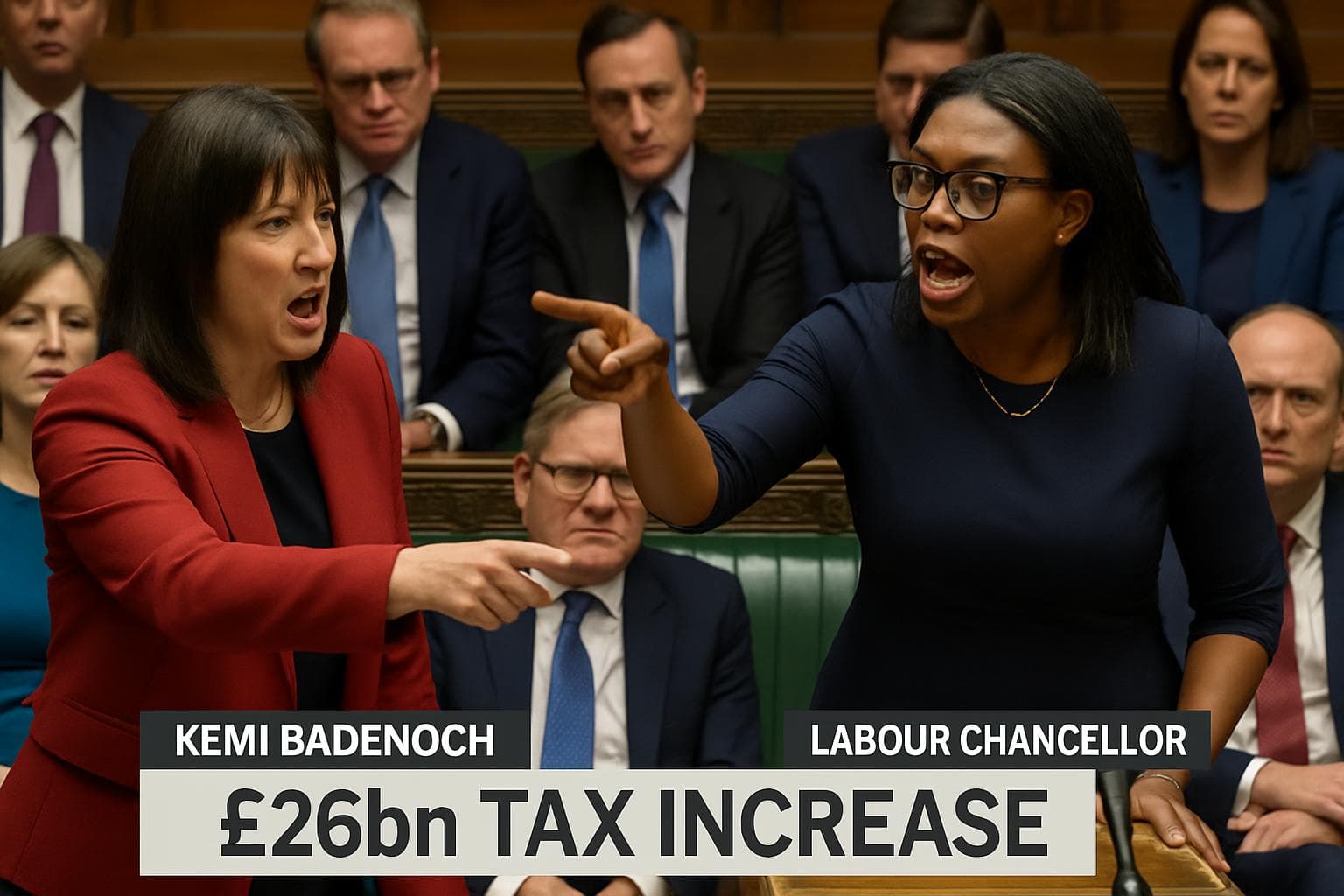 Kemi Badenoch and Rachel Reeves debating in UK parliament