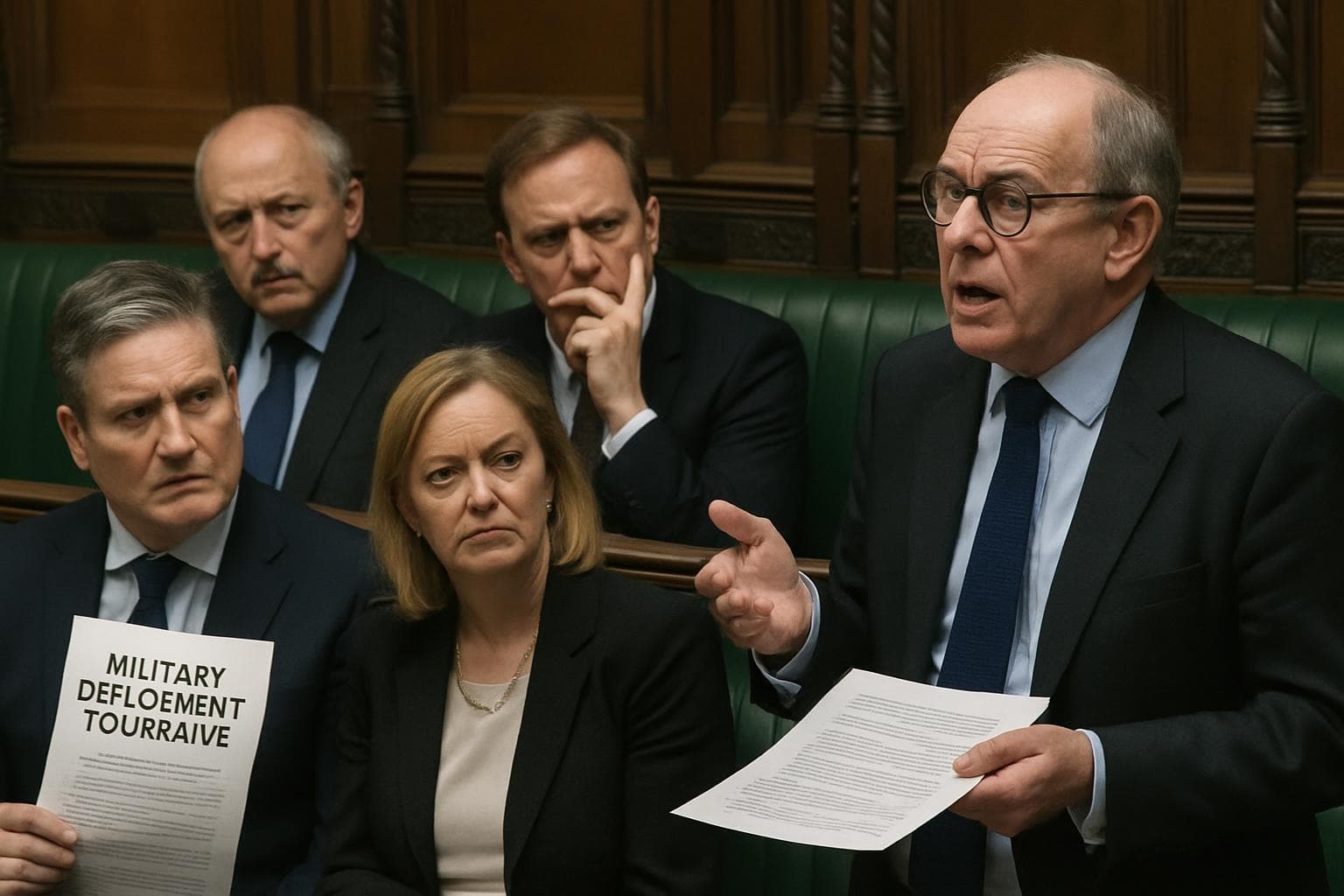 UK Parliament members discussing military deployment to Ukraine