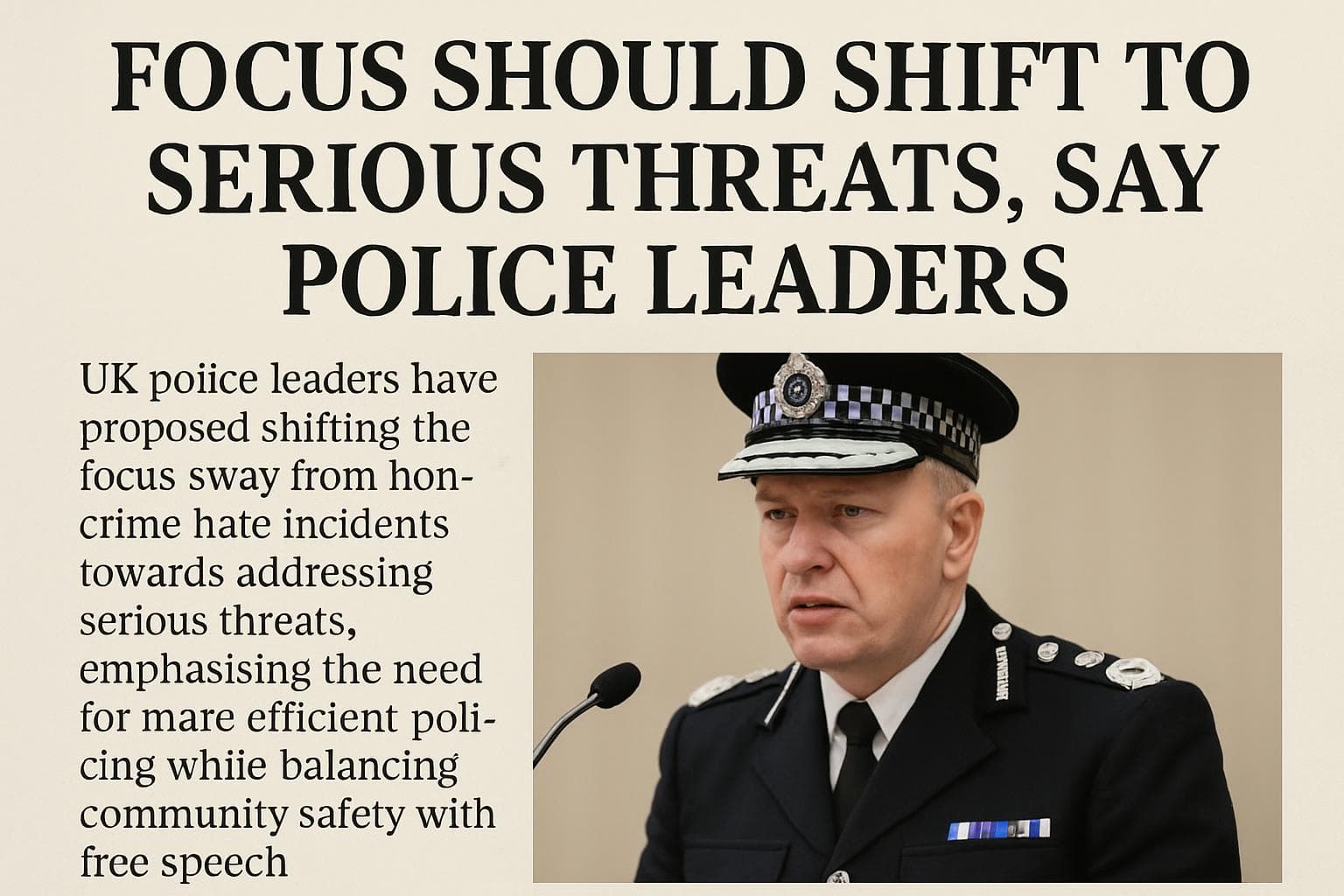 UK police officers discussing policy changes