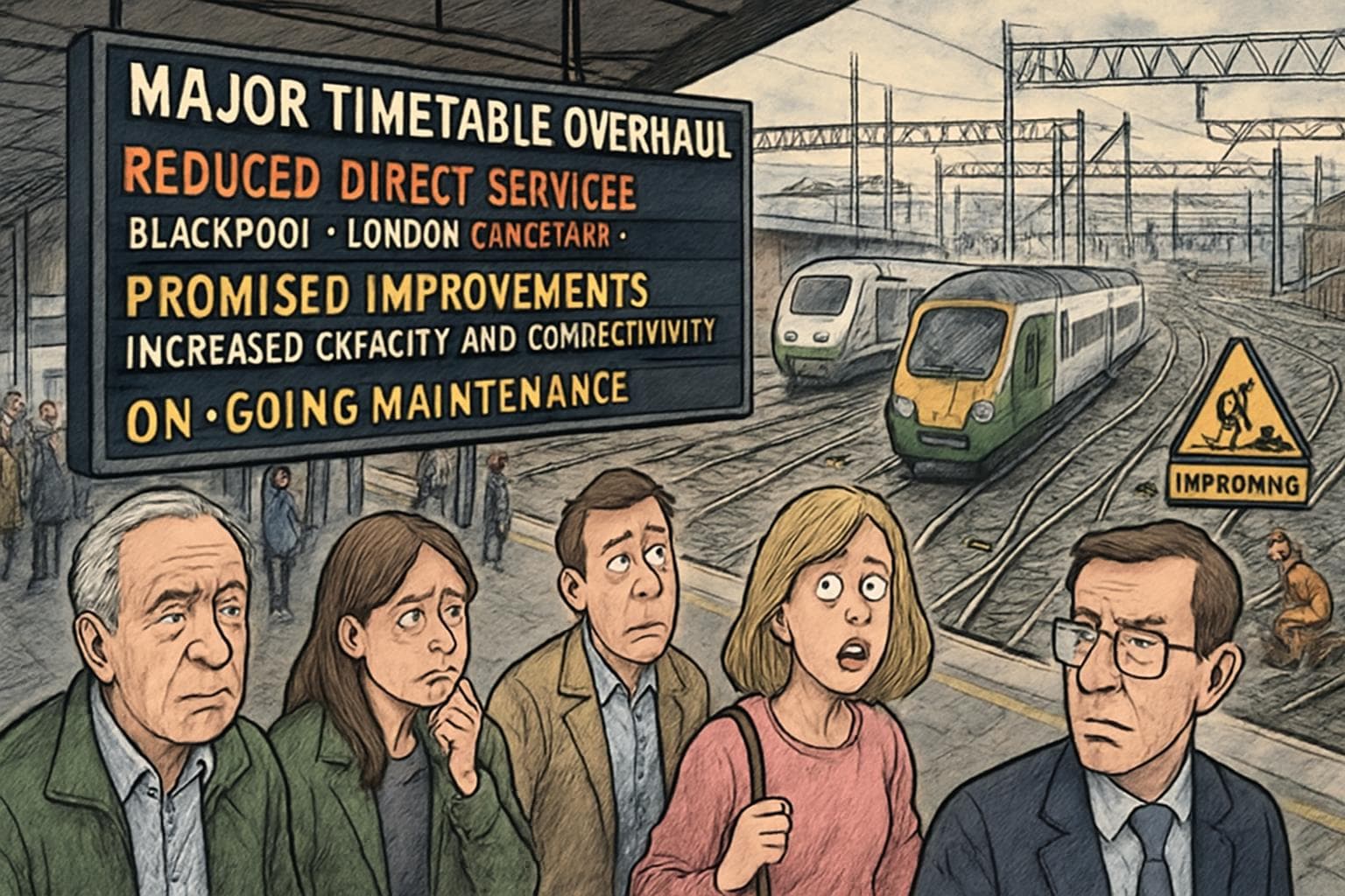 UK rail passengers during a major timetable overhaul