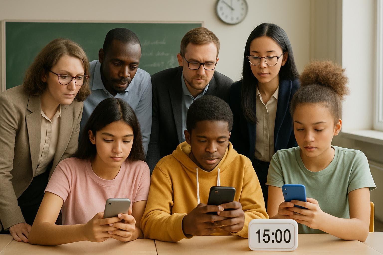 UK researchers observing teenagers using social media in classroom