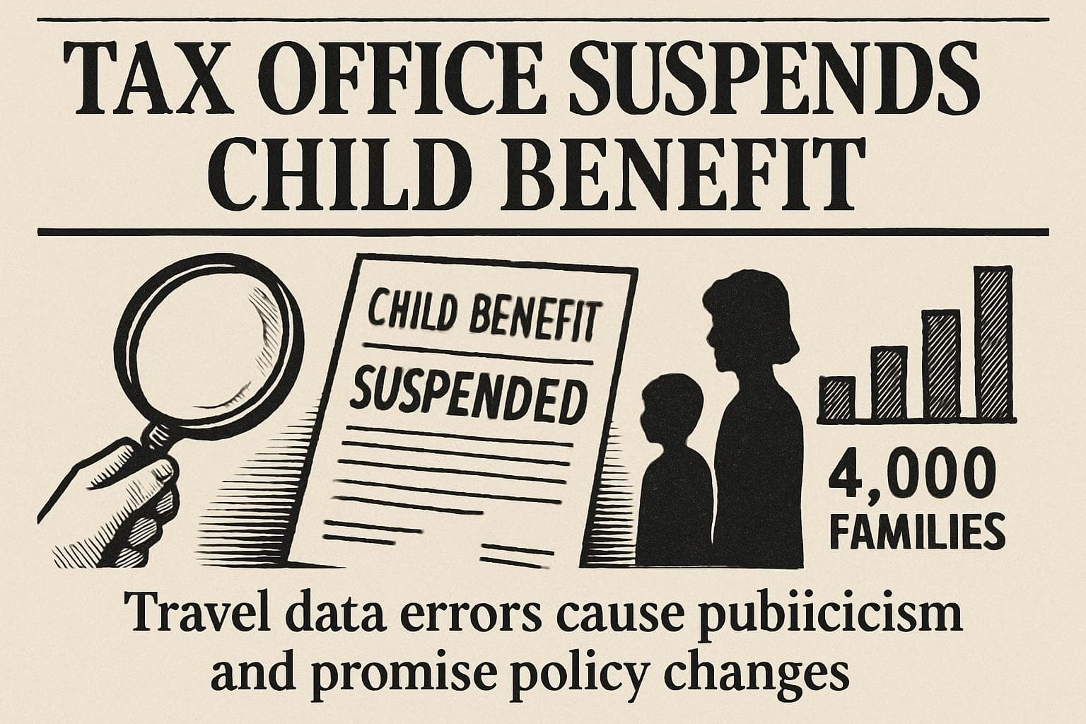UK tax office building with child benefit sign