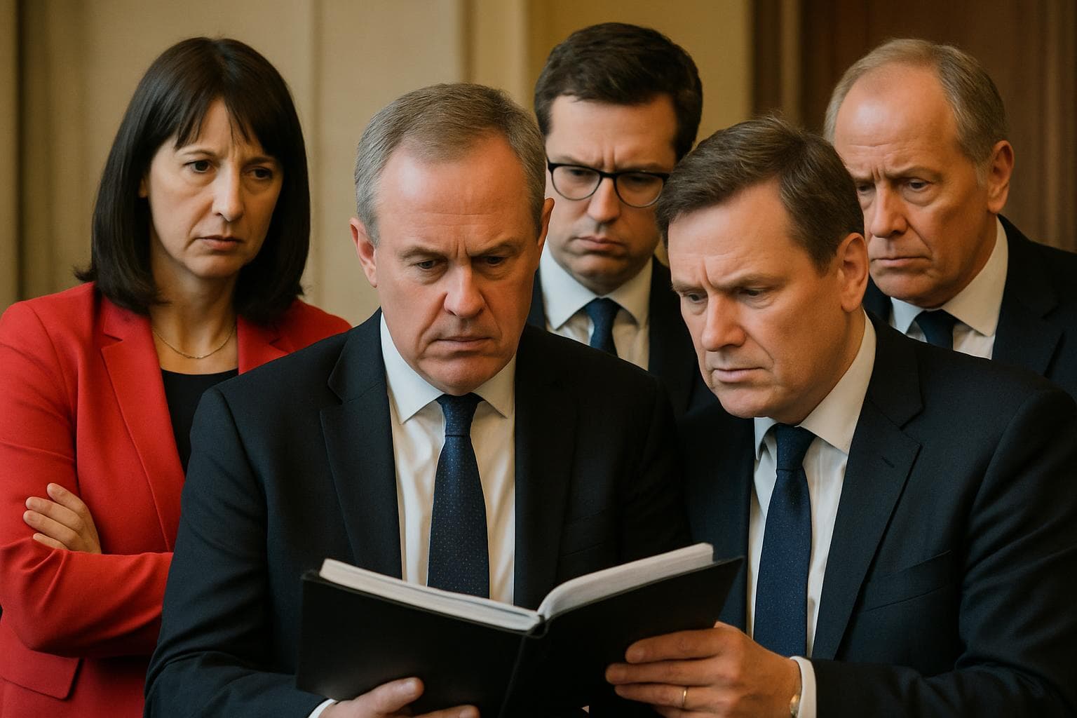 UK Treasury officials led by James Bowler discuss budget leaks