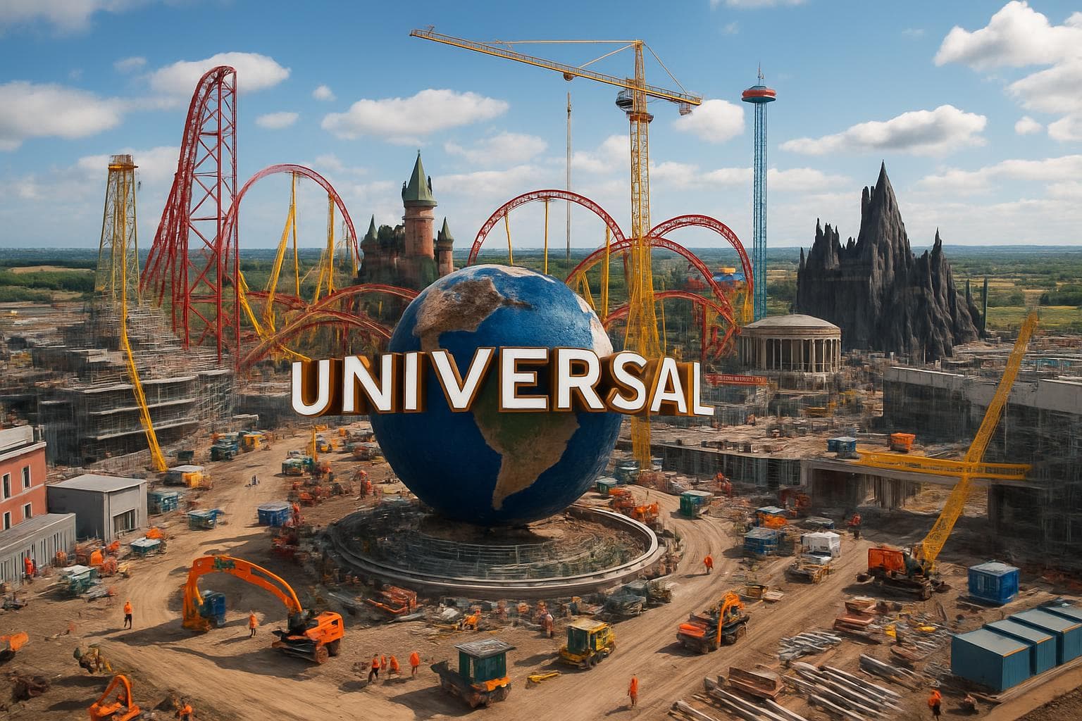 Universal Studios theme park under construction in Bedfordshire
