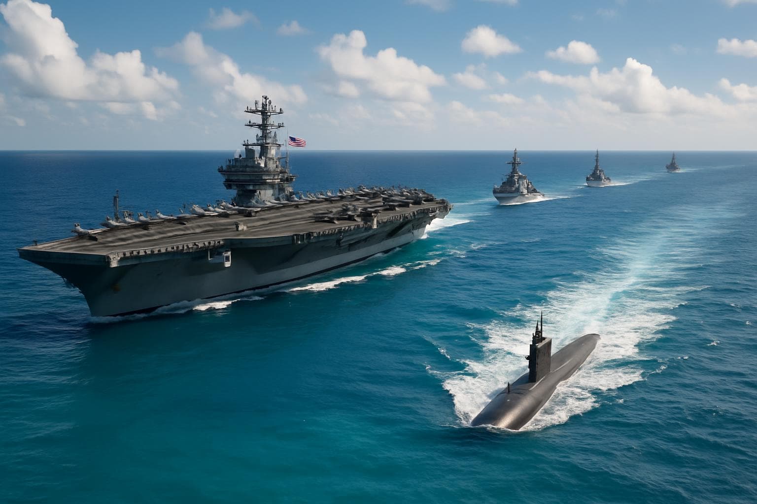 US aircraft carrier and strike group in Caribbean waters