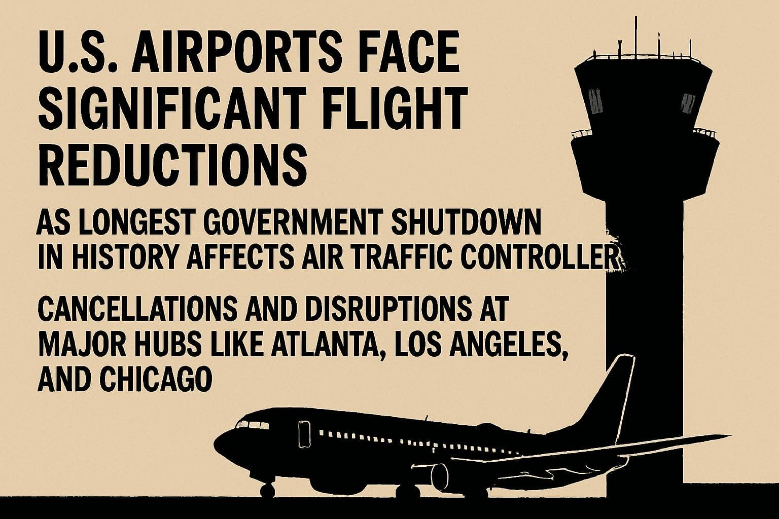 US airports with reduced flights due to government shutdown